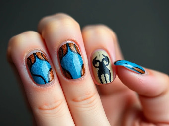 Brown and blue cowboy western