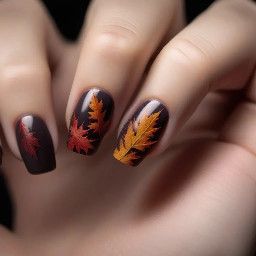 moody fall nails with each nail being unique