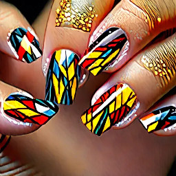Birthday nails, autumn colours, maximalist, maybe stainglass effect, each nail different design