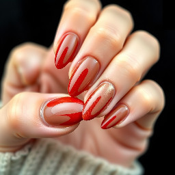 Almond shaped cherry mocha manicure.