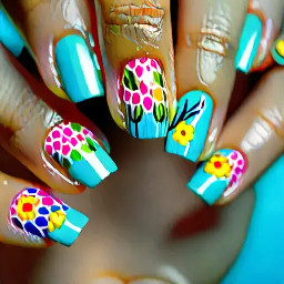 Cute bright summer nails
