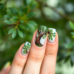 Nail art inspired by Maxi and Riftan from under the oak tree by Kim suji