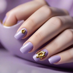 Short lilac design with single gold flower simple teens