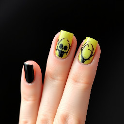 Creepy Halloween nails short square no extra