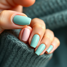 I want you to create an original and stylish nail design using simple colors and a nice color duo. It should be unique, something I won’t get bored of, and versatile enough to match many outfits.