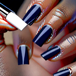 navy blue bit of crome and white french tips