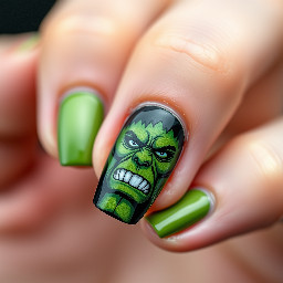 hulk finger going drag with themed colours no face