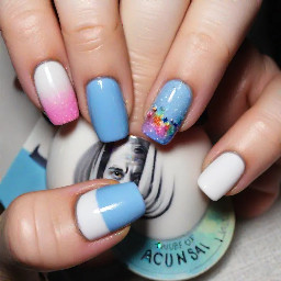 I'm trying to mock a Harry Styles manicure. I'm seeing him next Friday in New York City at MSG. His tour is called the "together together" tour and the album is called "disco occasionally, kiss all the time" and I'd like to do pink, blue and white as the color scheme . My shirt is light blue with a graphic that I'll include. I want to utilize my stamping plate too wth fun stamps from it
