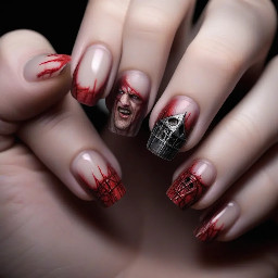 design nails based off Stefano from the evil within