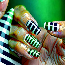 Some white and navy stripes, pointer and green finger cute French dip, middle horizontal stripes pinky polkadots, and any other few colors that you