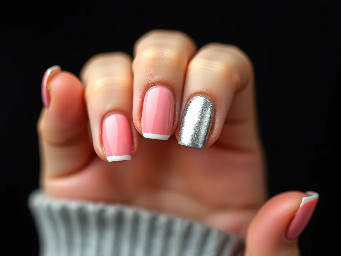 Touche coloré couleur pêche, french et touche argenté