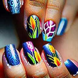 Given inspired nails. Make them recognizable, not subtle. I dont want anything too detailed though, it needs to be manageable for the nail artist.