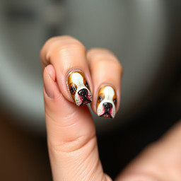marron nails that say luray or have a bulldog