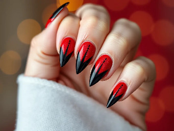 I want nails based on the song pretty little poison with red and black stiletto