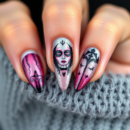 create draculaura inspired nails