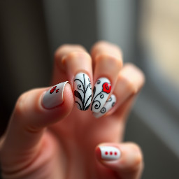 black red and white easy