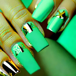 mint with gold accents