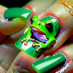 Frog dissection nails that look like dissected frogs