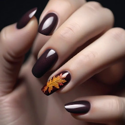 moody fall nails with each nail being unique