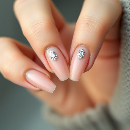 Beige and pink with silver accents