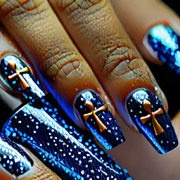 blue ankh almond sparkle