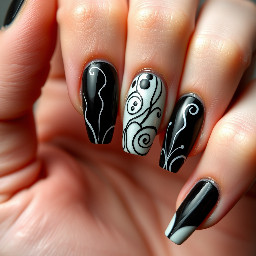 Black and white