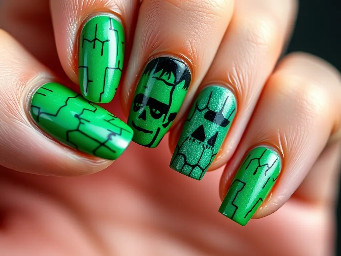 Lisa Frankenstein inspired nails