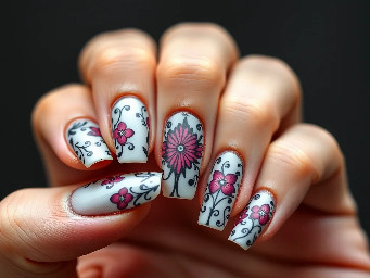 Eu queria uma unhas grandes falsas pintadas em branco