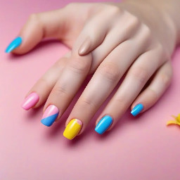 Fun spring summer colorful, pink blue yellow