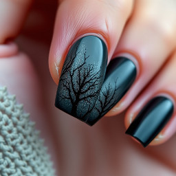 moody dark fall nails with each nail being unique