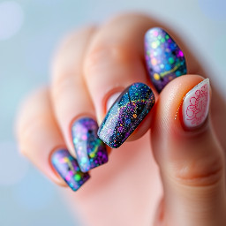 Nail art using covets efflorescence album art