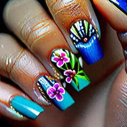 Given inspired nails. Make them recognizable, not subtle. I dont want anything too detailed though, it needs to be manageable for the nail artist.