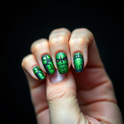 hulk finger going drag with themed colours no face