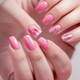 summer pink nails
