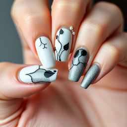White, black, gray