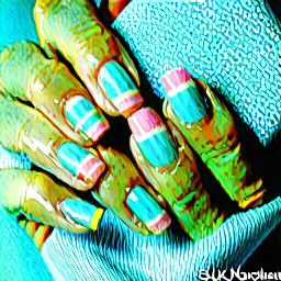 So I want it 2 pastel colours (baby blue, butter yellow, baby pink etc) and like beach themed? No French tips, natural length and I was thinking like stripes, dots, a little starfish moment just lwk simple