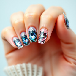 swarovski nail crystals with cat eye short