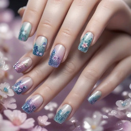 Nail art using covets efflorescence album art