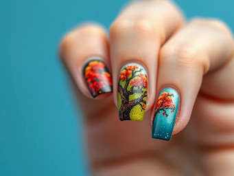 Nail art inspired by Maxi and Riftan from under the oak tree by Kim suji