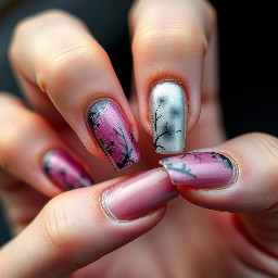 moody nails with each nail being unique