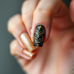 gold, black, nude