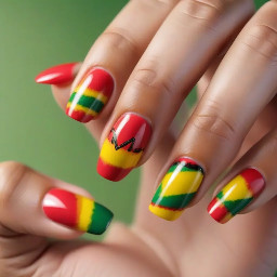 Shorts nails rasta color sommer heart love so glam