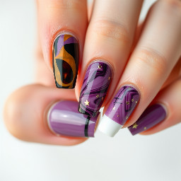 tortoise, purple marble/smoke and french tip with stars