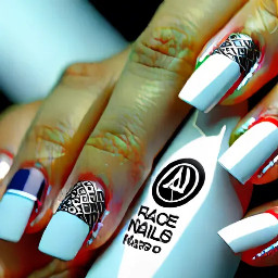 race nails french tips, and an audi emblem on the ring finger