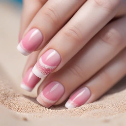 Pink beach French tip