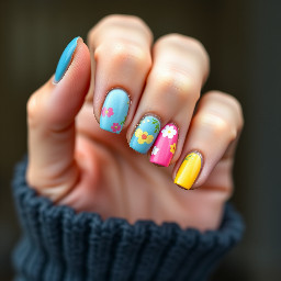 Fun spring summer colorful, pink blue yellow