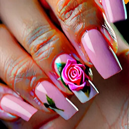 French tip with rose