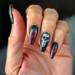 design nails based off Stefano from the evil within