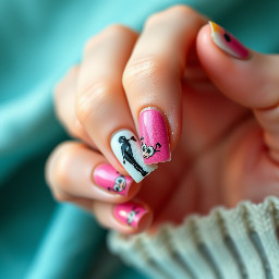 Stupid song by Olivia Rodrigo themed nails