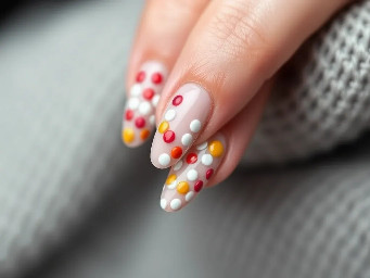 medium length almond shaped nails with a pharmacy theme with pills or capsules